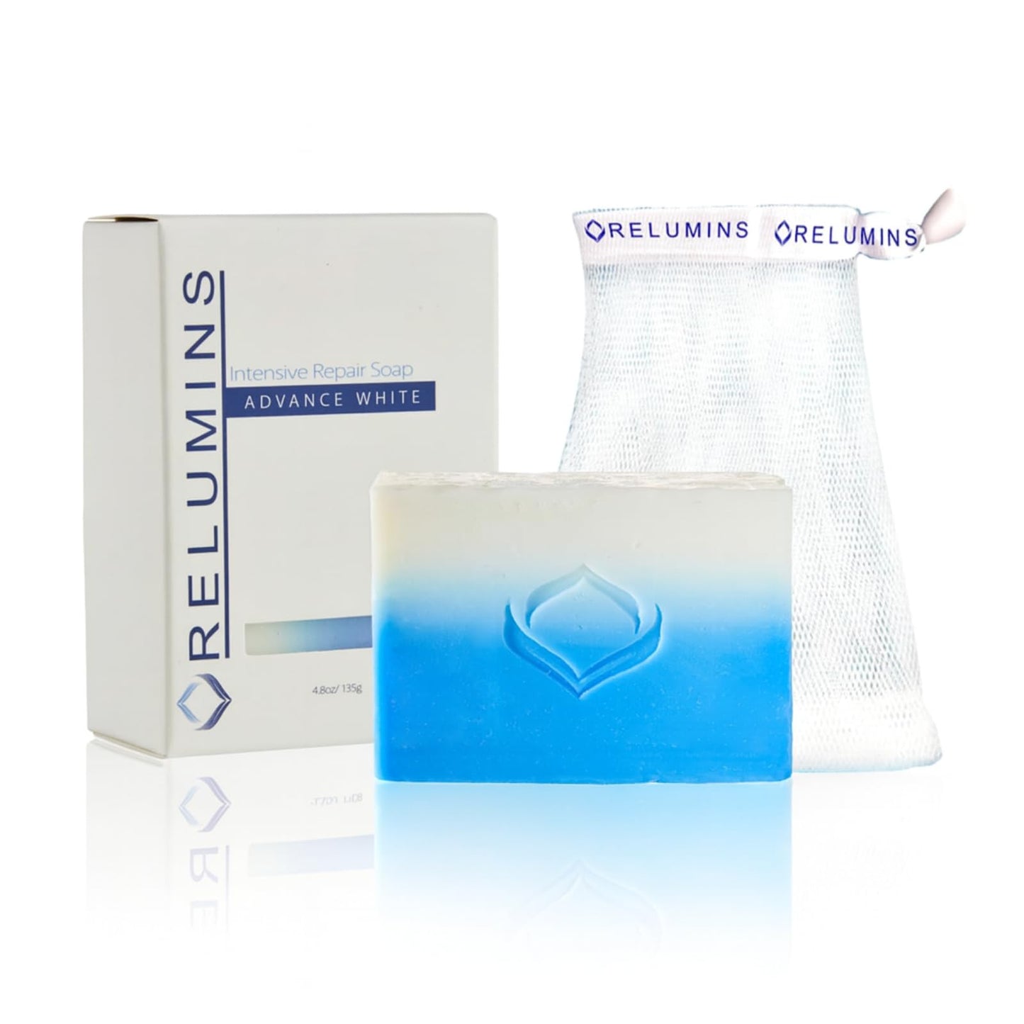 Relumins Advance Intensive Skin Repair Soap with TA Stem Cell, Rejuvenation, Body Soap Bar, and Licorice for Softer, Smooth Skin, 135g x 1 Bar with Net
