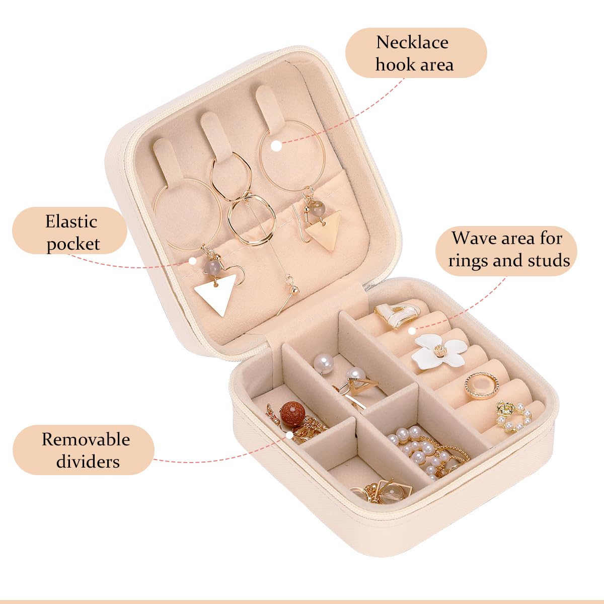 LONGXIN Cute Strawberry Travel Jewelry Case Small Box Organizer Kawaii Accessories Strawberry Party Favors Birthday Christmas Gifts for Women Teen Girls Friends