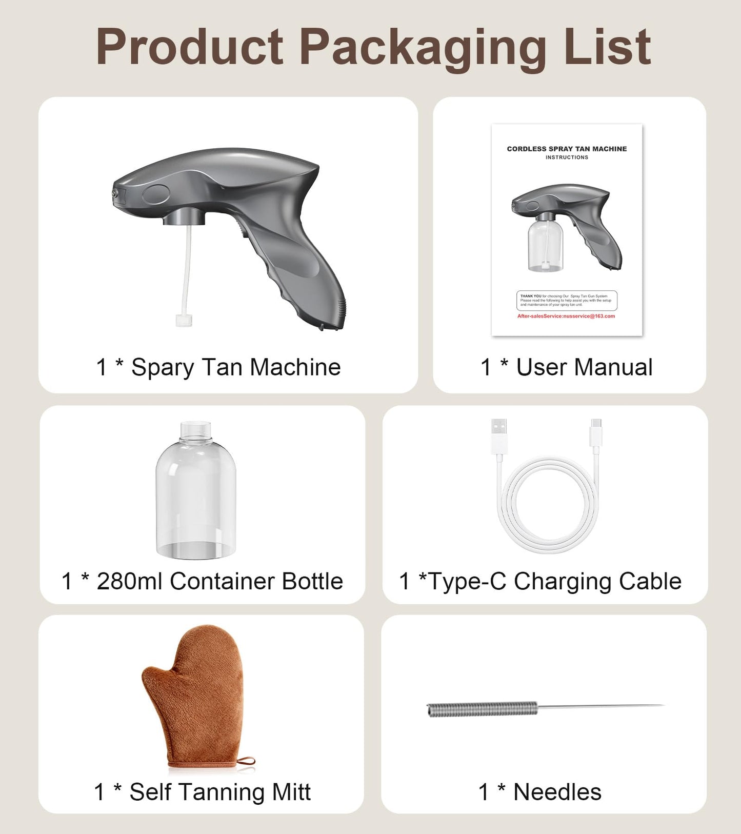 Professional Spray Tan Machine, Portable & Rechargeable Spray Tan Gun, Long Battery Life, Even Spraying, Lightweight, Spray Tan Machine Kit for Indoor and Outdoor Use, for Home, Salon, DIY and Travel