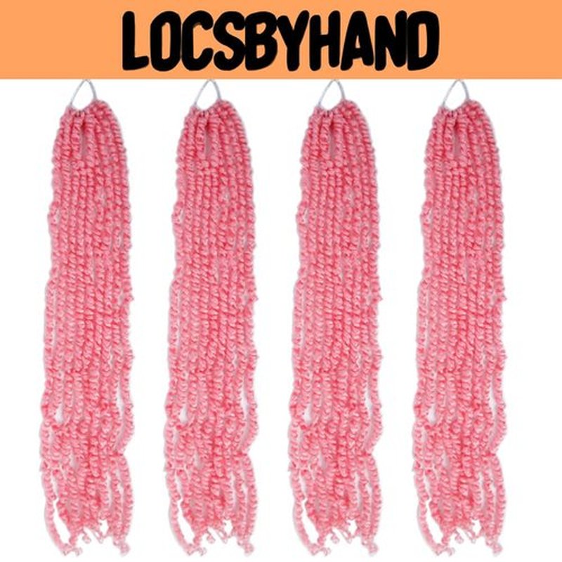 LOCSBYHAND 30 Inch Long Pre-looped/twisted Passion Twist Crochet Hair 4 Packs for Mixed-color Using (4 Packs, Pink)