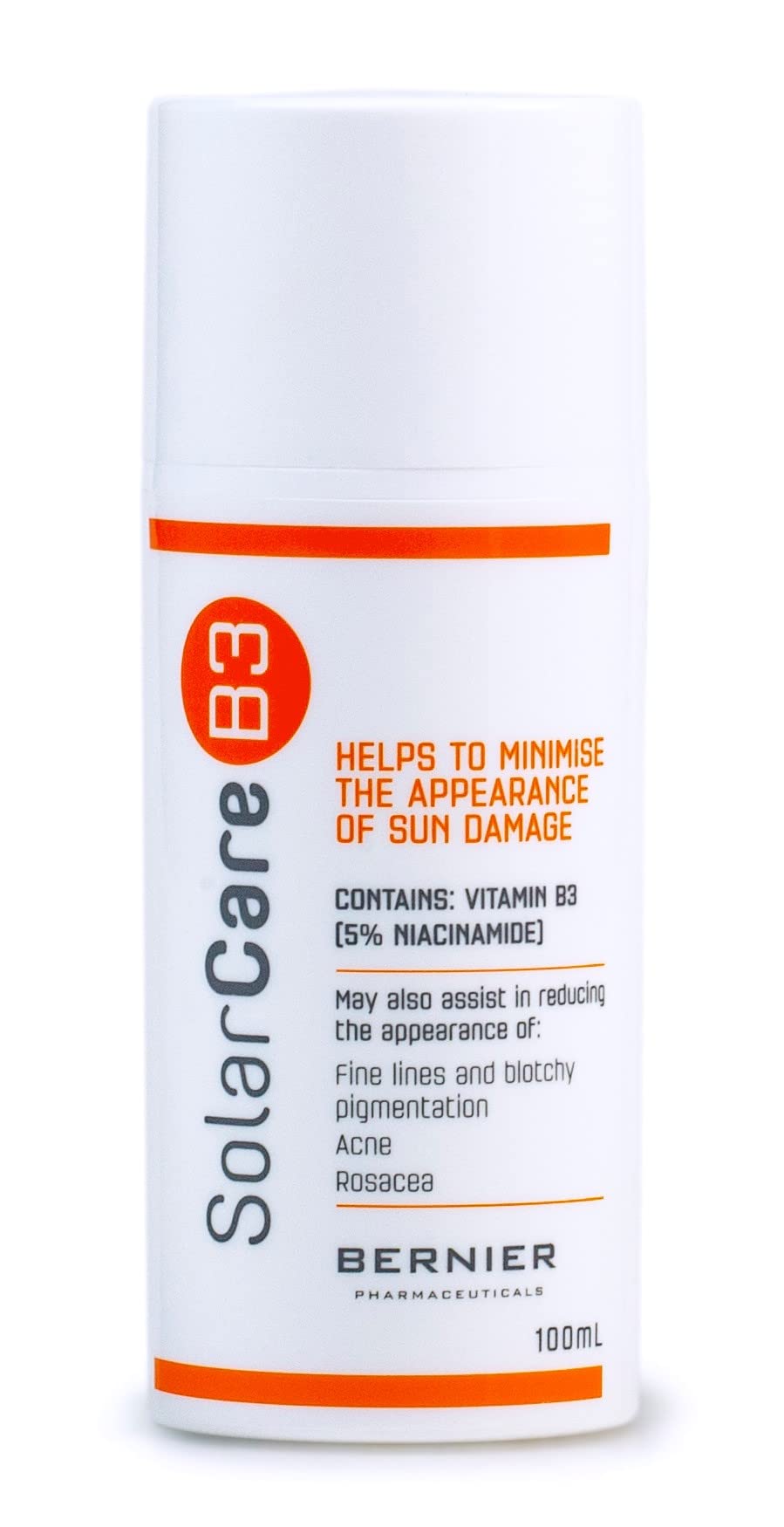 SolarCareB3 5% Niacinamide Face and Body Moisturizer for Sun-Damaged Skin, 100ml Pump - Made in Australia