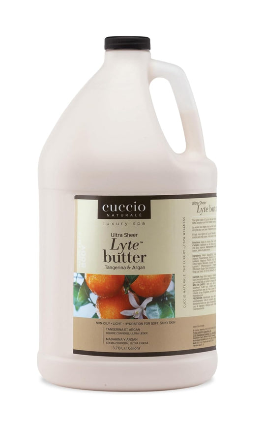 Cuccio Naturale Lyte Ultra Sheer Body Butter - Lightweight 24-Hour Moisturizer with Argan Oil & Vitamin E | 1 Gallon (128 oz)