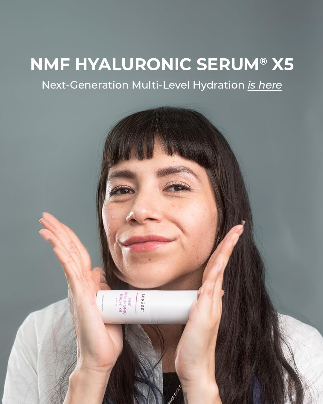 Sonage NMF Hyaluronic Serum X5-5-Weight Hyaluronic Acid Face Serum with Crosslinked HA, Ceramides, Snow Mushroom, Squalane & Panthenol - Lightweight Hydrating Serum for Dry, Dehydrated Skin - 15 ml