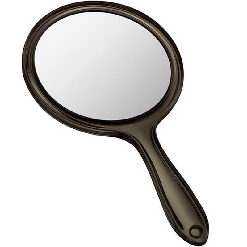 Jetec Hand Mirror Double Sided Handheld Mirror 1X/ 2X Magnifying Mirror with Handle Mirror Rounded Shape Makeup Mirror (Black)