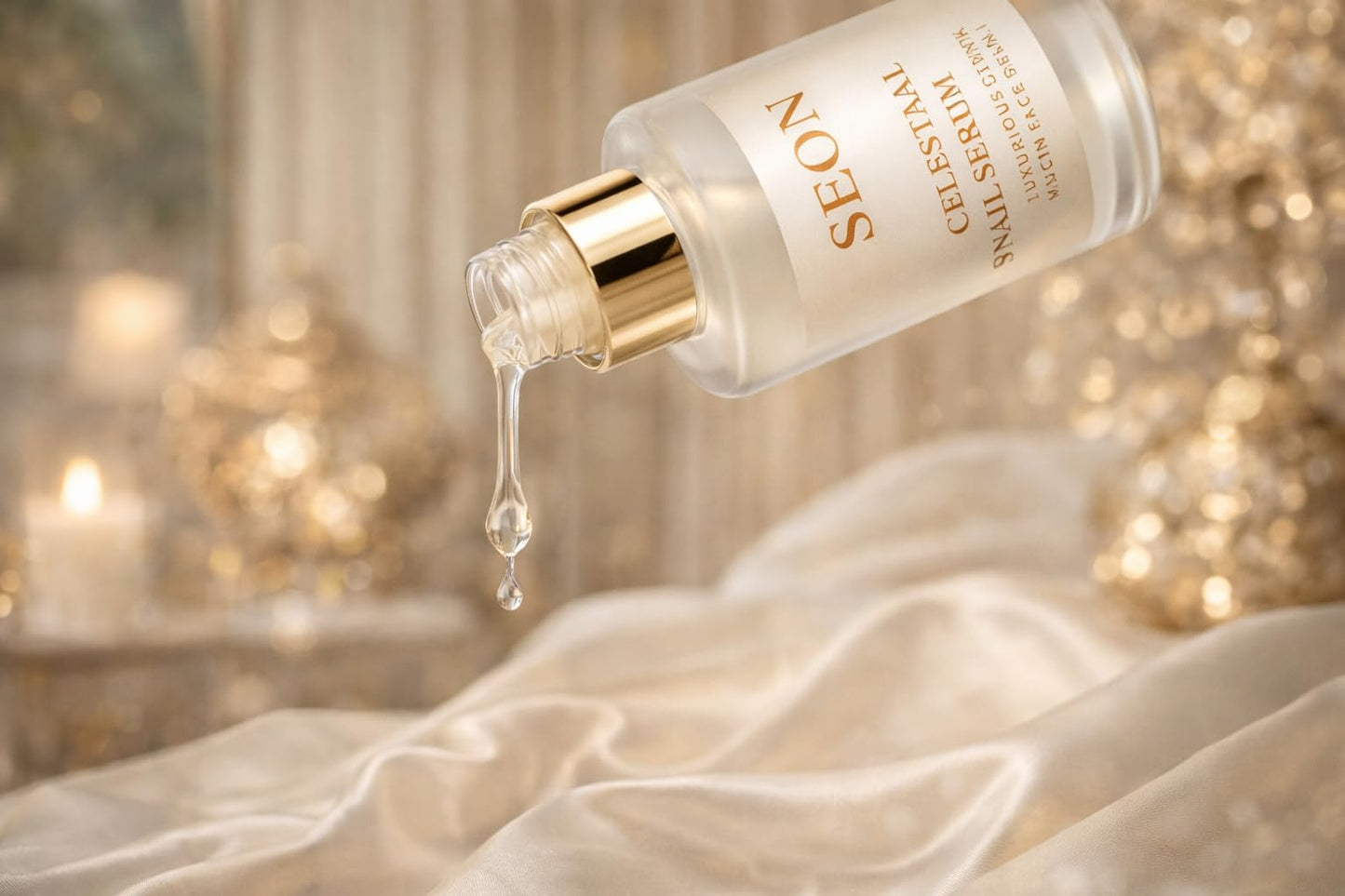 SEON Celestial Snail Serum, 96% Snail Mucin Face Serum, Korean Skincare Hydrating Essence for Skin Barrier Support