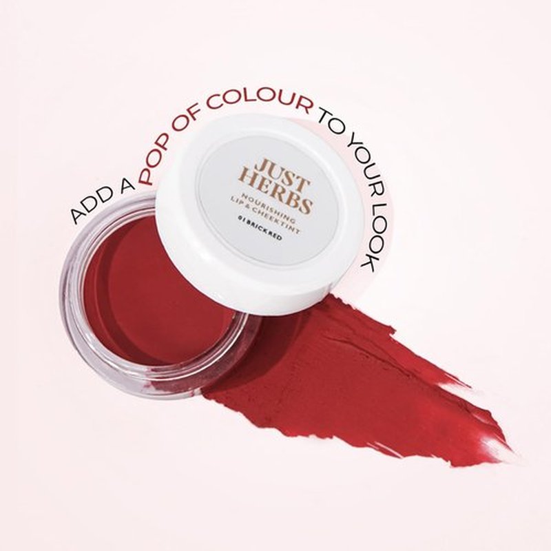 Just Herbs Organic Creamy Matte 3 in 1 Lip & Cheek Tint, Blush For Women - SLS,Chemical & Paraben Free - 0.14 fl. oz. (Peachy coral)
