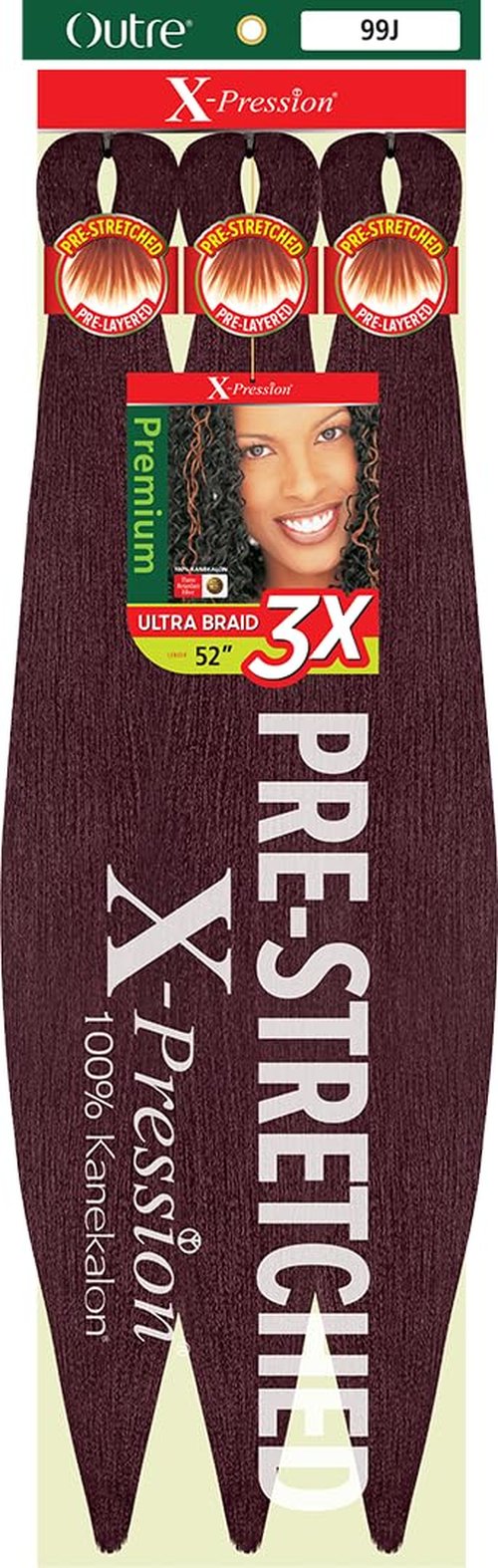 [3 PACK DEAL] Outre X-Pression Braid-Pre Stretched Braid 52" 3X 3 Packs (99J)