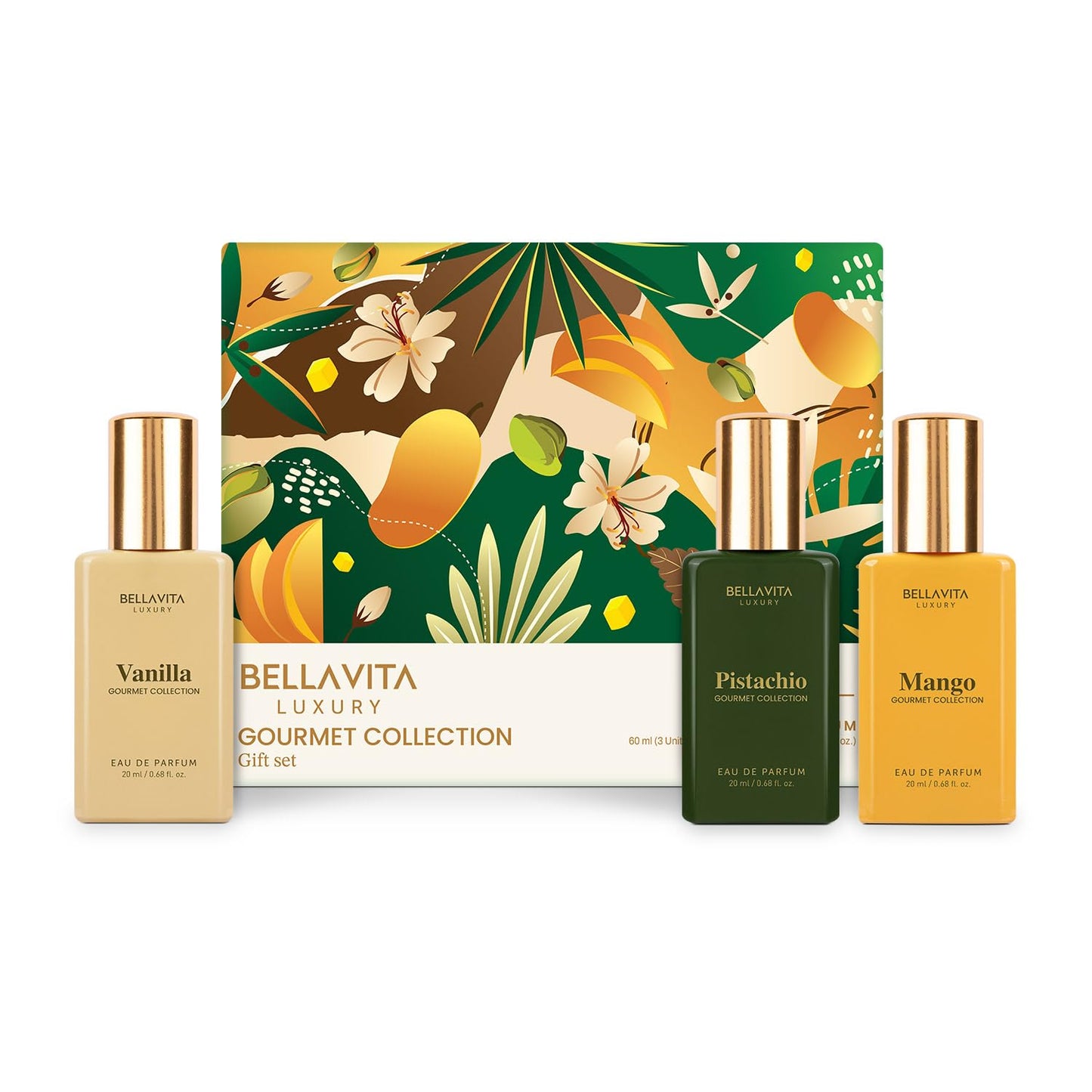 BellaVita Gourmet Perfume Gift Set | Vanilla, Mango & Pistachio