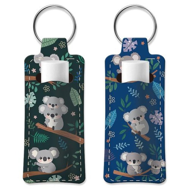 OLYCRAFT 2pcs Lipstick Holder Keychain Koala Lip Balm Holders Elastic Diving Fabric Lipstick Keychains Portable Lipstick Holder Bags Lipstick Sleeve Key Ring Holder for Lipstick Chapstick