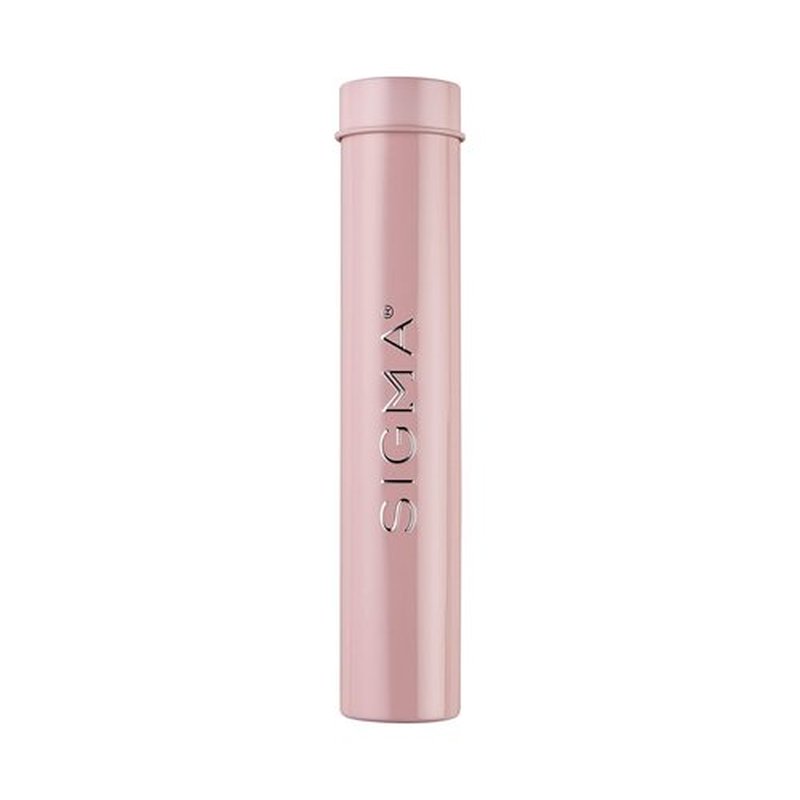 Sigma Beauty Travel Essential Trio - Makeup Brush Set for Foundation Powder Eyeshadow - 3 Tool Brushes with Brush Tin Holder - - Skin Safe, Vegan Makeup Brushes for Travel - Light Pink