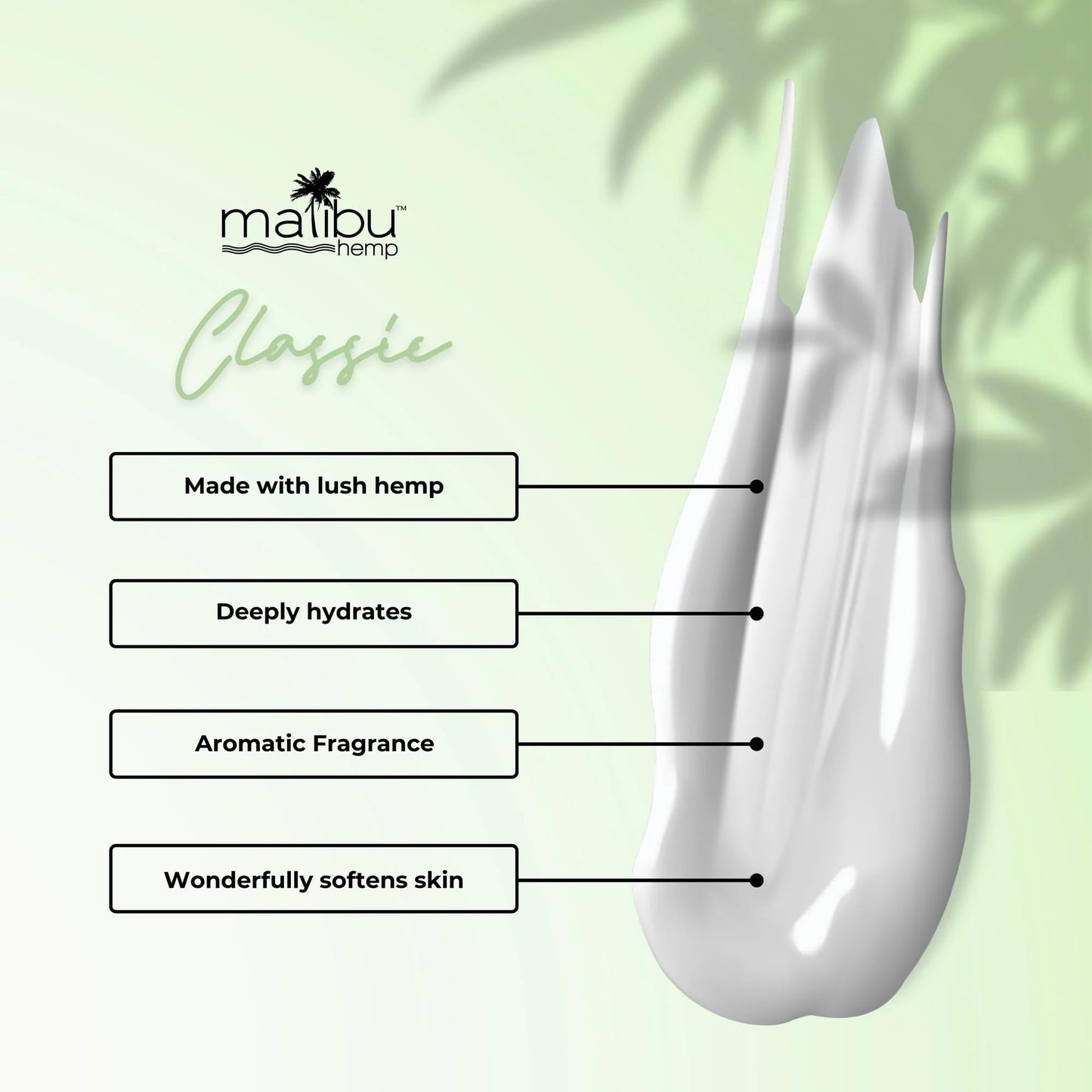 Malibu Hemp Classic Body Moisturizer, Natural Hemp Seed Oil Lotion, Vegan Formula, 18 fl oz