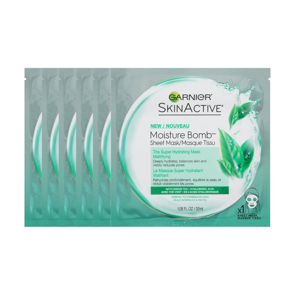 Moisture Bomb Sheet Mask 6 Count - Hydrating Garnier SkinActive Face Masks