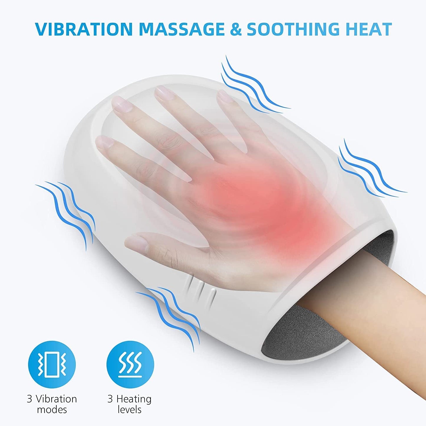 COMFIER Hand Massager with Heat and Compression, Cordless Hand Massager for Arthritis and Carpal Tunnel, Gifts for Mom, Dads, Women and Men