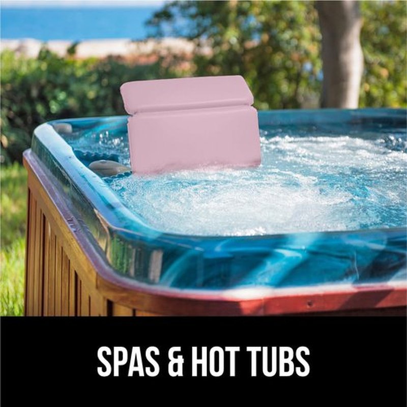 Gorilla Grip Bath Pillow for Tub, Improved Suction Cups, Luxury Bathtub Pillows, Headrest for Neck and Back Support, Relaxing Home Spa, Hot Tub and Bathroom Essentials, Gifts for Women, 2 Panel Pink