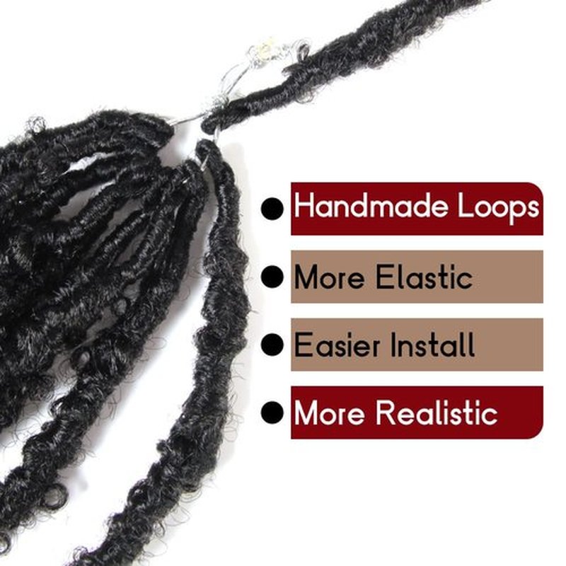 BOHOBABE Butterfly Crochet Locs 10 Inch 6 Packs Pre Looped Crochet Butterfly Locs 10 In Short Natural Black Distressed Butterfly Locs Crochet Hair (10 Inch, 1B)
