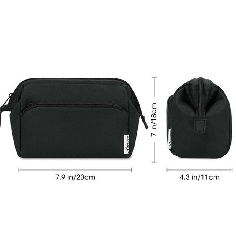 Narwey Large Makeup Bag Women Wide-open Make up Bag Travel Cosmetic Bag Organizer Toiletry Bag for Cosmetics Toiletries Accessories (Black)