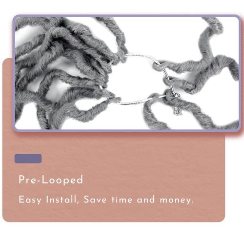 BOHOBABE Faux Locs Crochet Hair 18 Inch, Boho Soft Crochet Locs with Curly Ends, Long Grey Bohemian Goddess Locs Crochet Braids for Black Women (6 Packs, Gray)