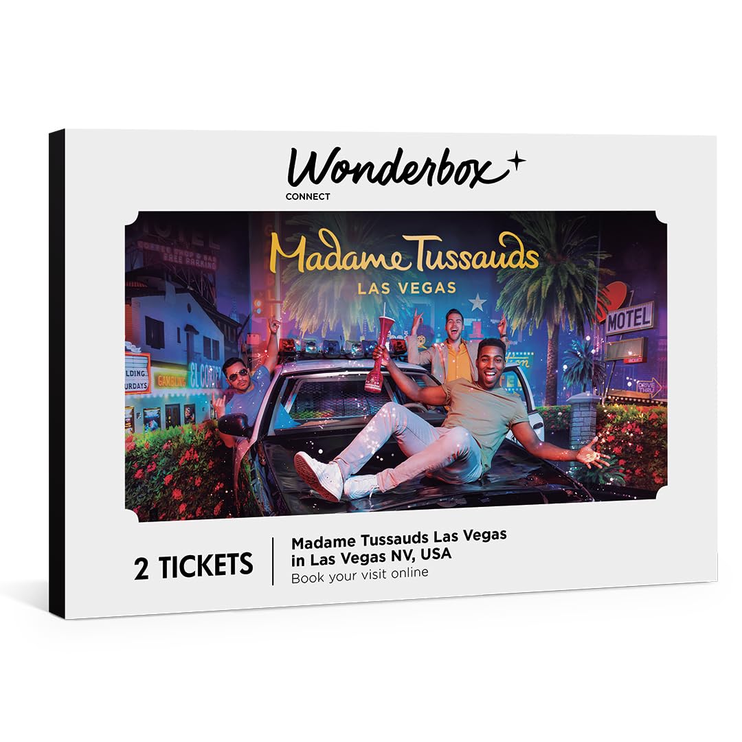 Wonderbox Madame Tussauds Las Vegas Gift Box, 2 Admission Tickets for Wax Museum, Gift Experience for Kids & Families