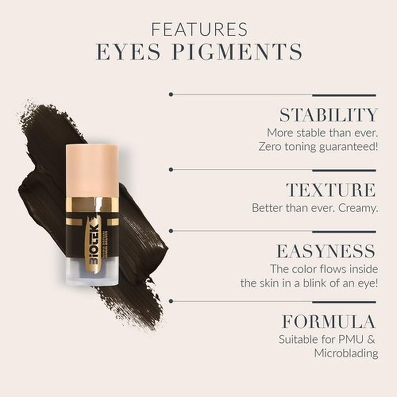 Eyes Pigment for Permanent Makeup - Warm Brown Color for Eyes and Eyeliner - Made in Italy - Warm Brown 0,24 fl.oz.