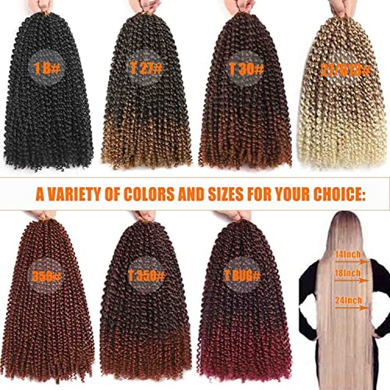 Passion Twist Hair 14 Inch 6 Packs Black Water Wave Crochet Hair for Passion Twists Bohemian Braiding Protective Style Hair Extensions (6 packs,14 inch,1B#)