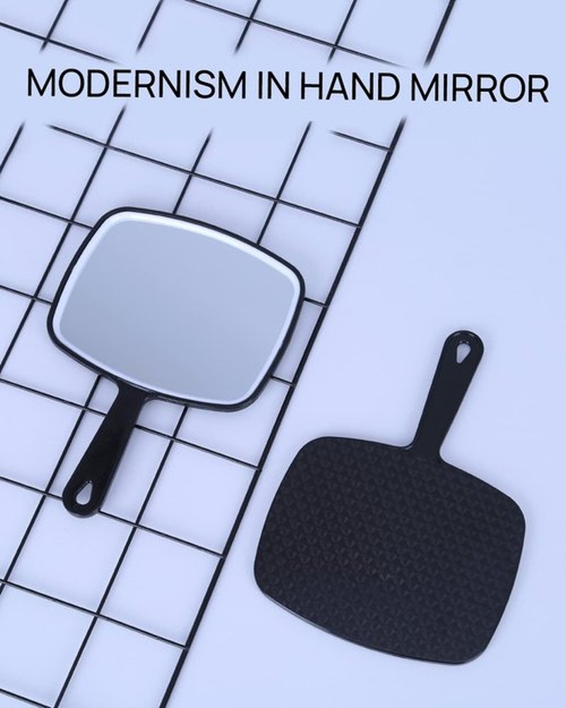 OMIRO Hand Mirror, Extra Large Black Handheld Mirror with Handle, 9" W x 12.4" L (Pack of 3)