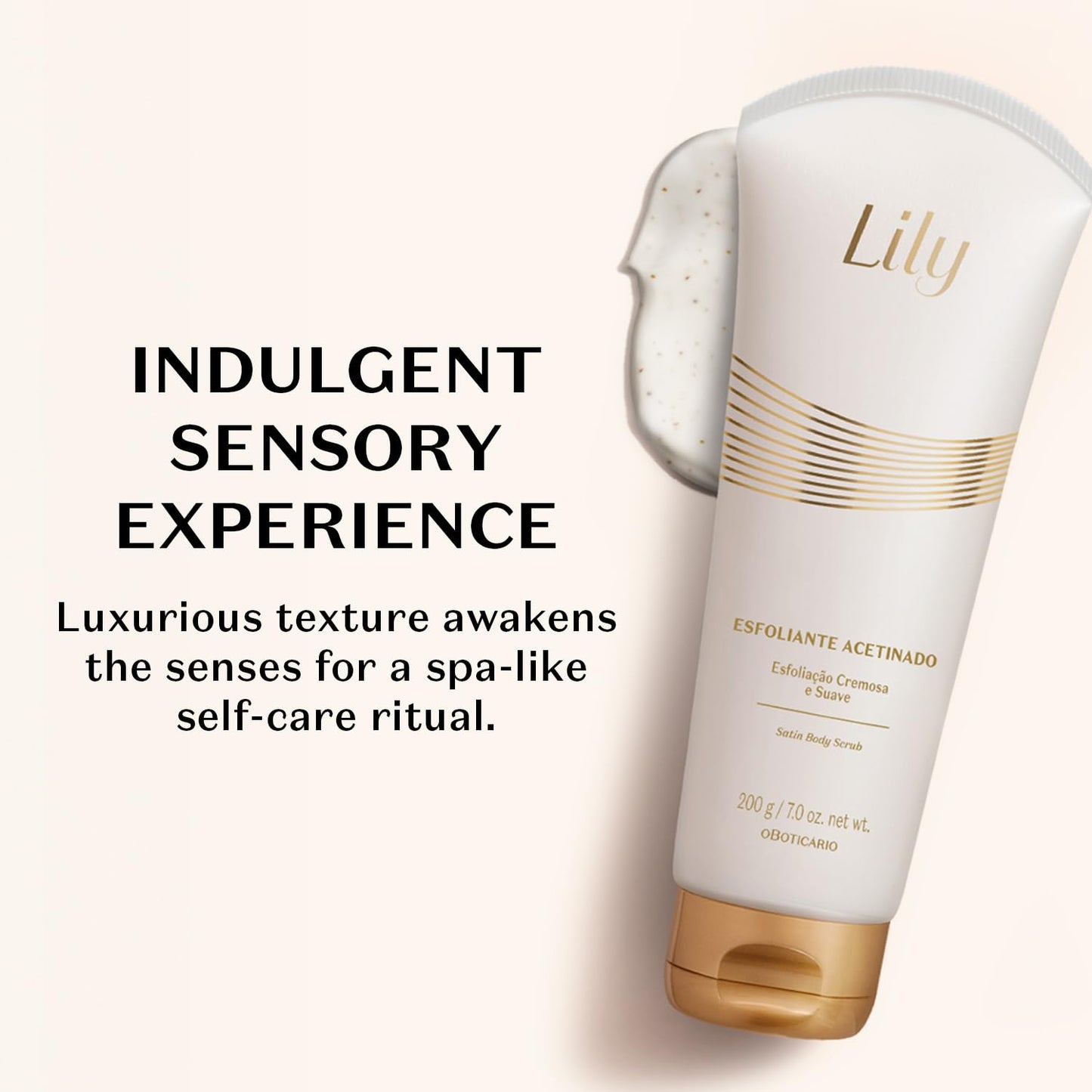 Lily Satin Velvet Body Scrub, Indulgent Exfoliating Cream with Adored Lily Fragrance, 7 Ounce (200g)