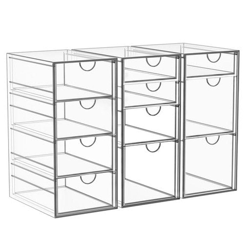 Arcylic Makeup Organzier with 11 Drawers, Clear Storage Drawers, Bathroom Makeup Organizer for Palettes, Cosmetic, and Beauty Supplies,Ideal for Vanity, Cabinet,Desk Organization