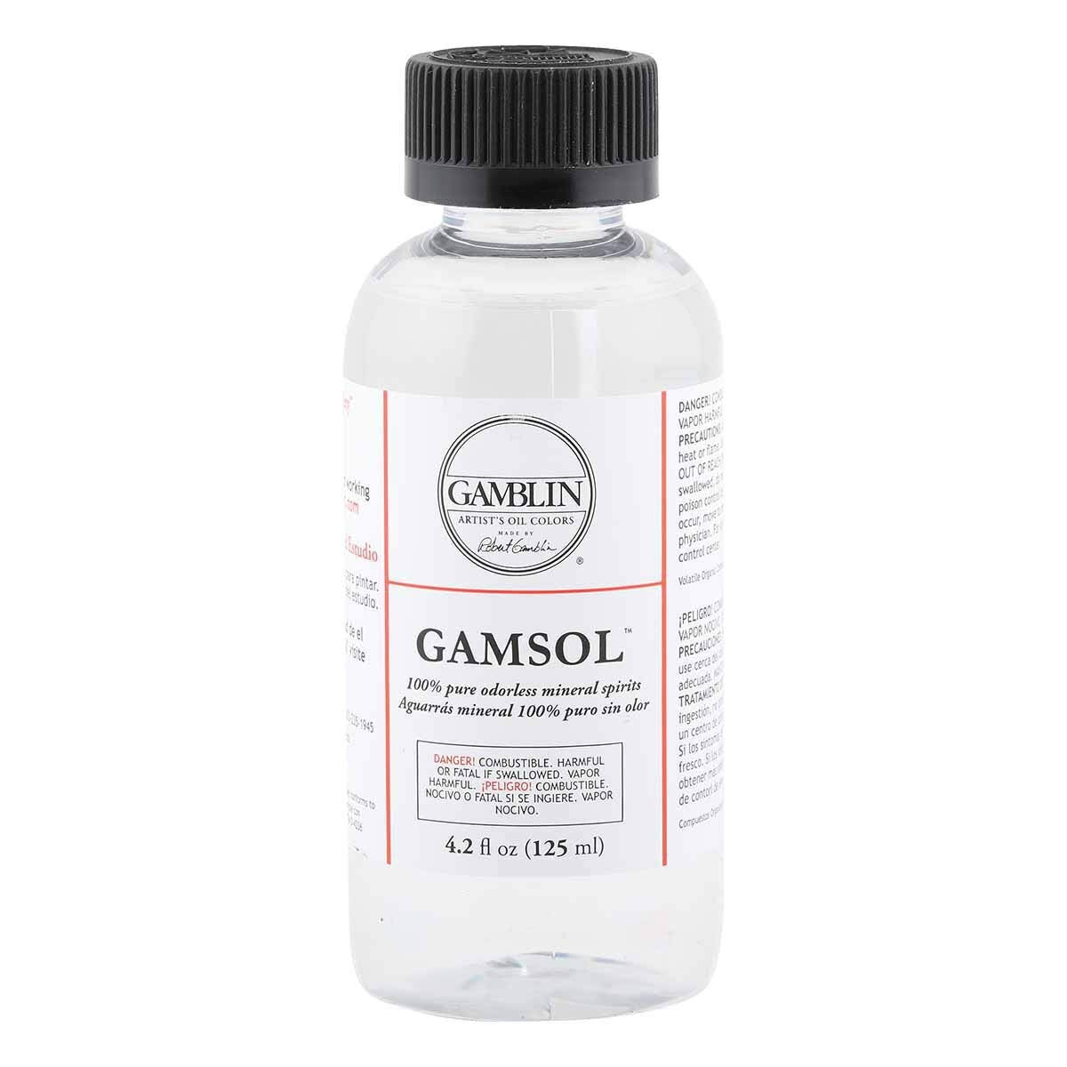 Gamblin Gamsol Odorless Mineral Spirits Bottle, 4.2oz
