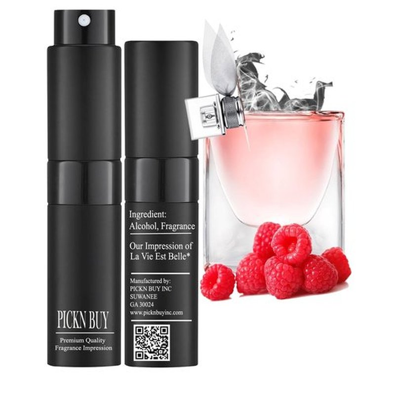 PICKN BUY Luxury Perfume for Women 0.34 Fl oz, Scent Compatible to La Vie Est Belle* Perfume, Made in USA, Long-Lasting Spray Comes in Refilable Bottle