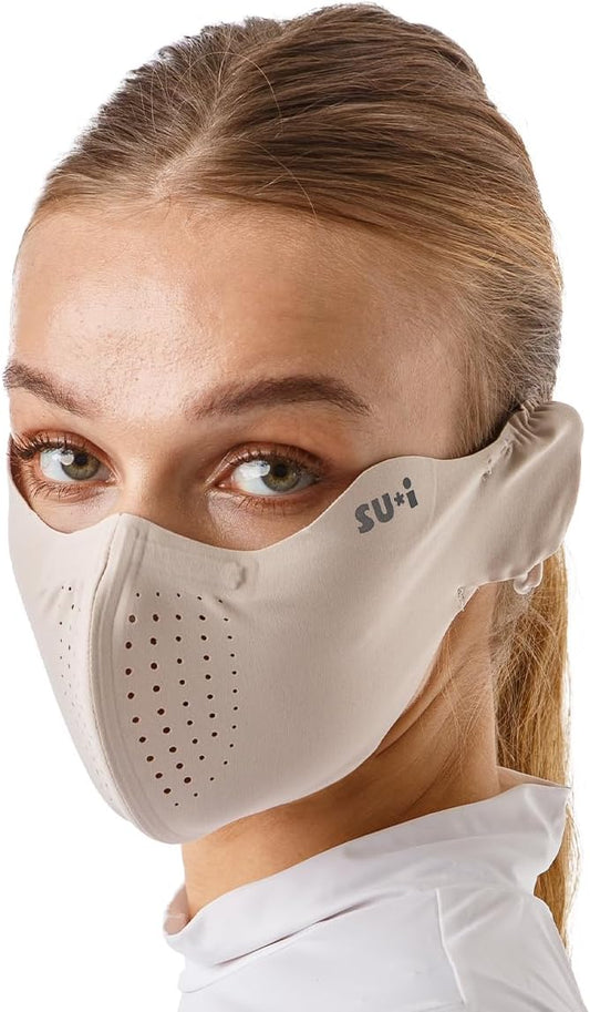 X-Series X4 Flex Aqua-X UV Cooling Face Mask - Ear Cover & Nose Wire for Golf, Running & Outdoor Sports