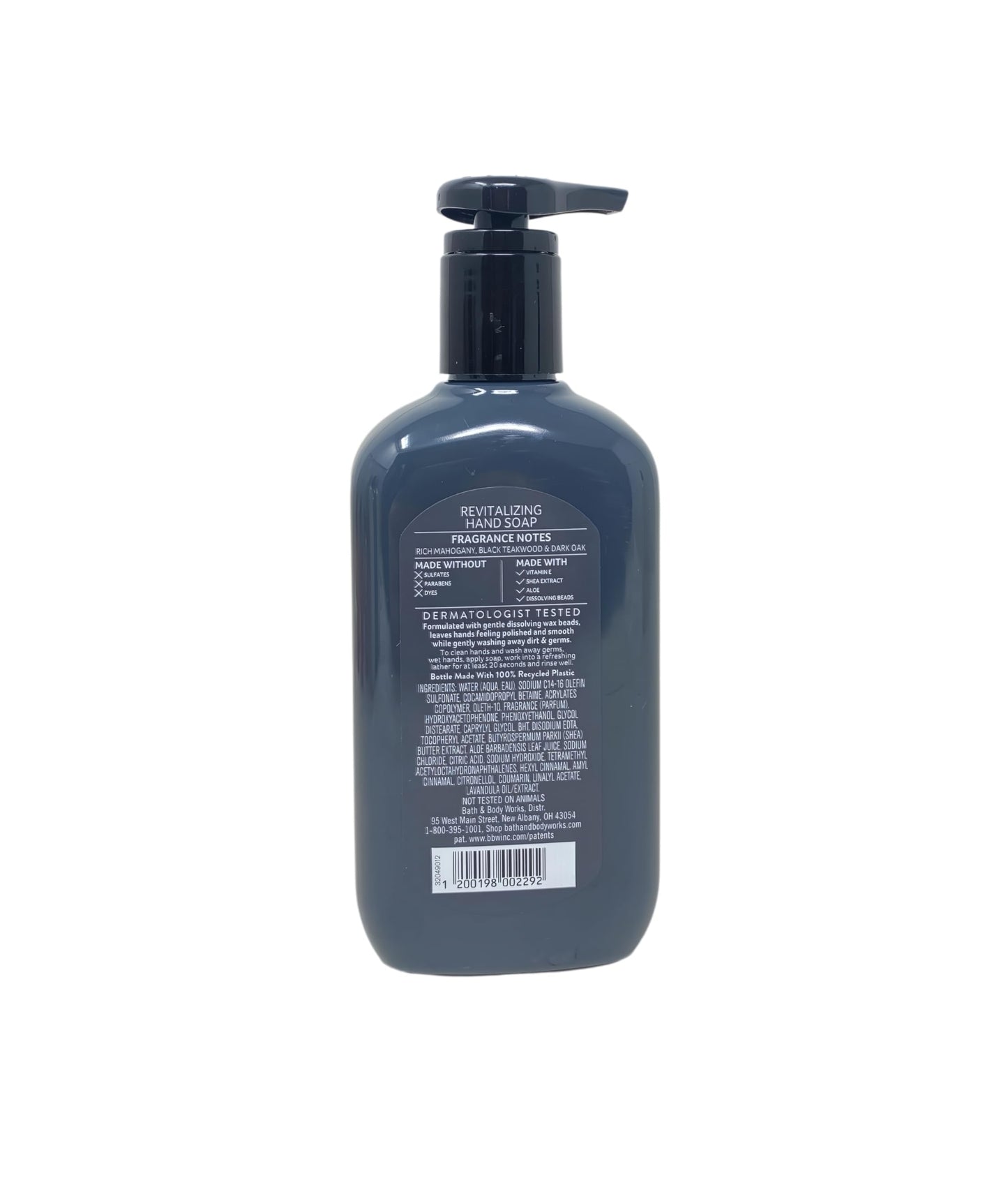 Bath & Body Works Mahogany Teakwood 2 Revitalizing Gel Hand Soap with a Peach Gardenia Sample Soap