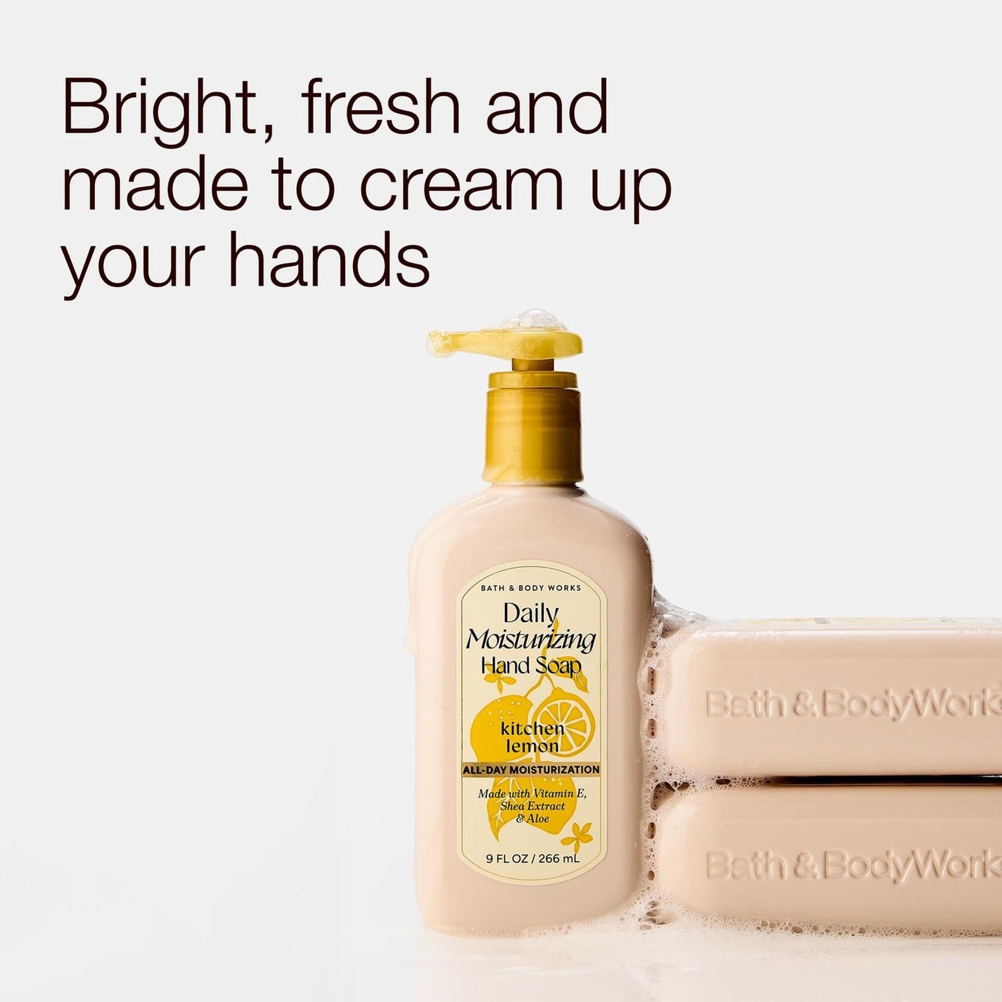 Bath & Body Works Kitchen Lemon Daily Moisturizing Hand Soap - Rich Creamy Formula for Gentle Cleansing & Conditioning - Shea, Glycerin, Vitamin E & Aloe-Infused - Thoughtful Gift - 3-Pack