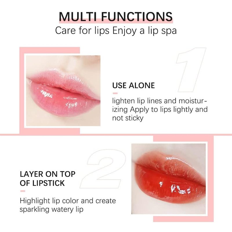 Hydrating Lip Glow Oil - Tinted Lip Care for Dry Lips | Non-Sticky, Plumping Formula - Mahogany