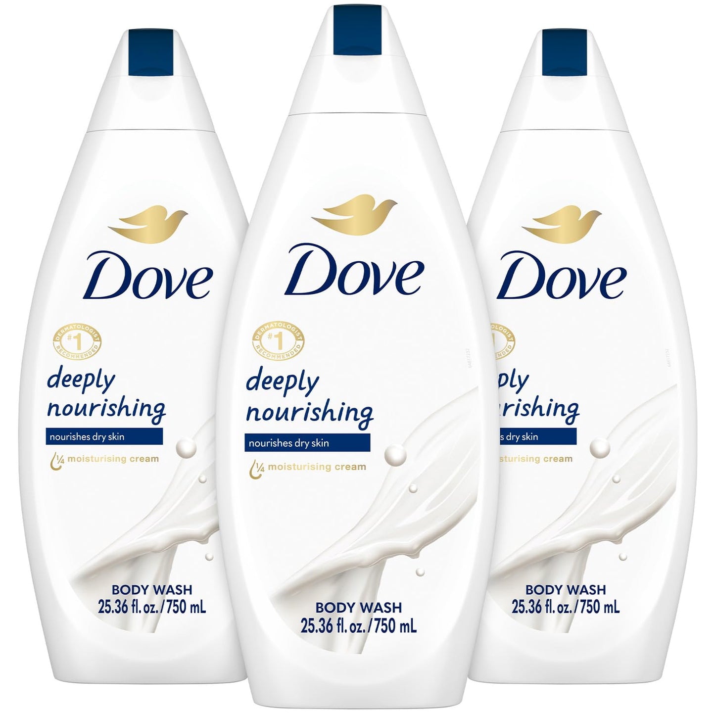 Dove Body Wash 3-Pack – Deeply Nourishing for Softer, Smoother Skin, 25.36 Fl Oz Ea