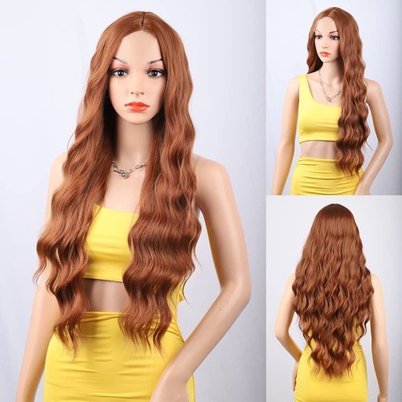 FORCUTEU Long Auburn Wigs for Women Long Wavy Auburn Wig Long Light Auburn Wig Heat Resistant Synthetic Wigs for Daily Party Halloween Use(Light Auburn 30inch)