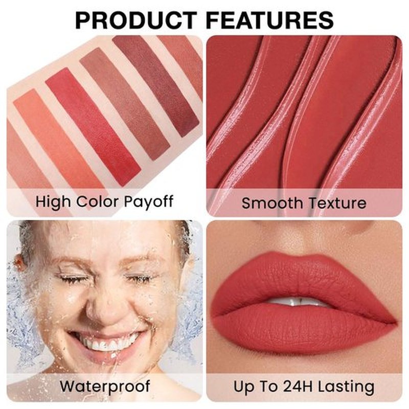 lip liner pencils, Modern Classic Lip Liner, Lip Liner Pigmented Vegan Matte, Lasting Finish Lip Liner, Luxurious Creamy Long Lasting Lip Liner, Prevents Feathering and Fading (04#Red, 1)