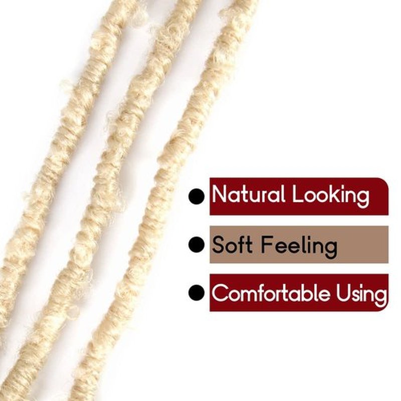 8 Packs Butterfly Locs Crochet Hair 14 Inch Light Weight Butterfly Faux Locs Crochet Hair Short Blonde Distressed Butterfly Locs, 613#