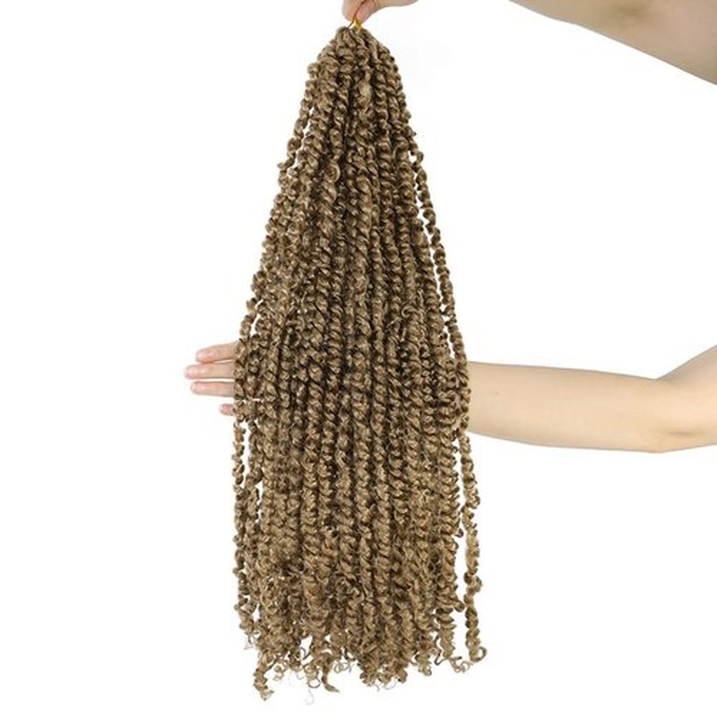 Felek Passion Twist Crochet Hair 18inch 8 Packs Honey Blonde Color Pre Looped Twist Crochet Hair For Black Women Natural Soft Pre Twisted Passion Twist Crochet Hair (#27, 18inch)