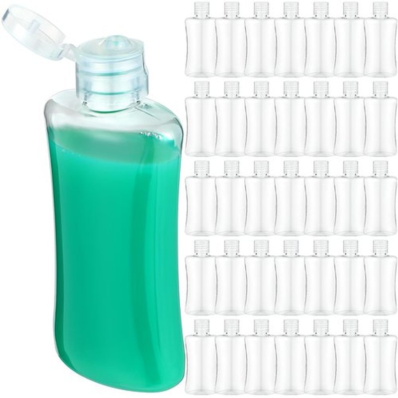 Domensi 36 Pcs 3.4 oz Travel Bottles with Flip Cap Clear Plastic Travel Size Containers Portable Leak Proof Squeeze Bottle Refillable Empty Cosmetic Containers for Liquid Shampoo Lotion(Clear)