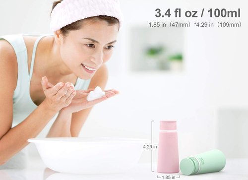 Valourgo Travel Bottles for Toiletries, Tsa Approved 3.4oz Portable Travel Bottles, BPA Free Leak Proof Travel Size Containers, Travel Accessories with Clear Toiletry Bag, Pink, White, Blue, Green