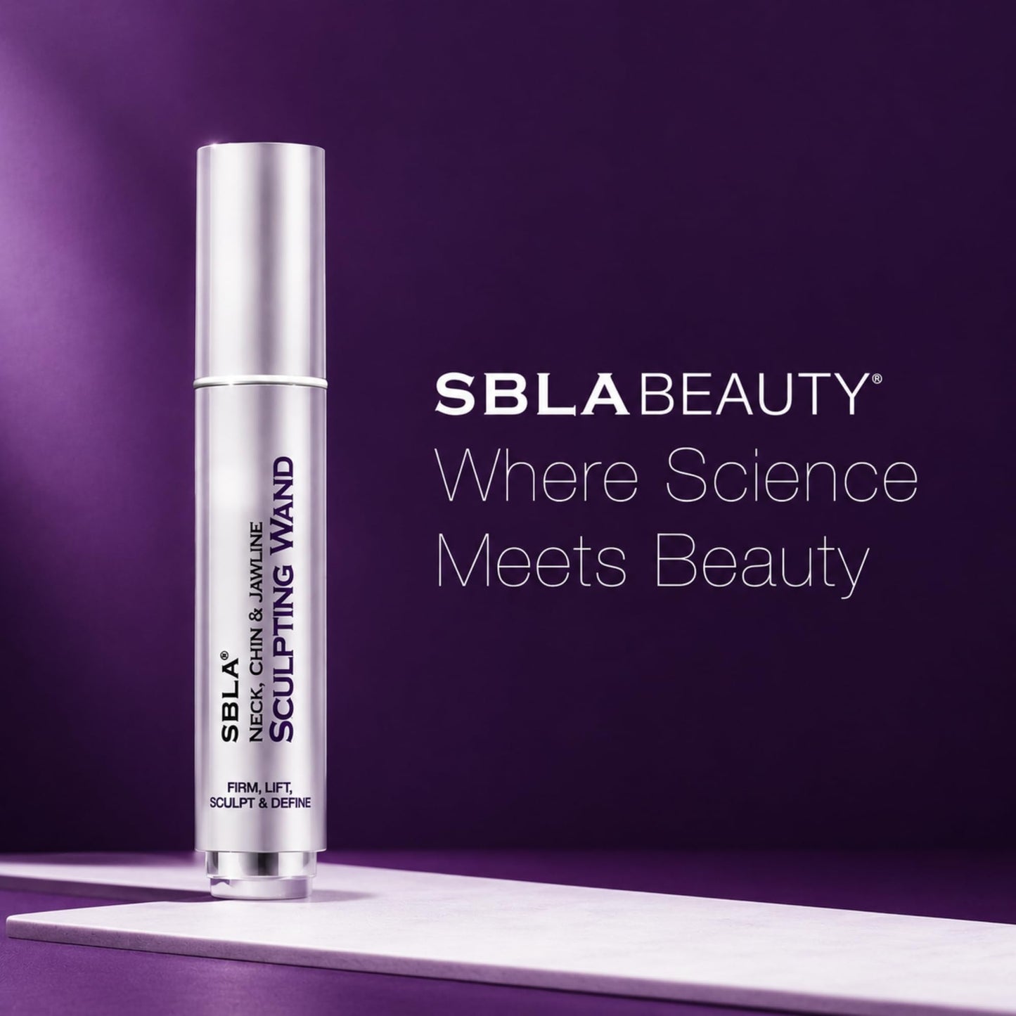 SBLA Beauty - Neck, Chin & Jawline Sculpting Wand 0.7 Fl Oz / 20mL - Lifts & Firms the Neck, Chin, Jawline & Decollete - Reduces Lines & Wrinkles - Smooths, Tightens Sagging Skin - Evens Out Skin Tone