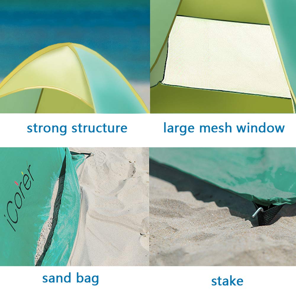 Automatic Pop Up Instant Portable Outdoors Quick Cabana Beach Tent Sun Shelter