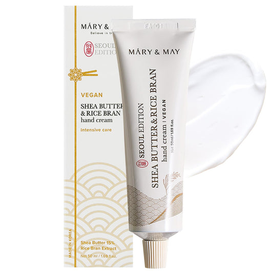 Shea Butter & Rice Bran Hand Cream | Nourishing Vegan Moisturizer for Soft, Healthy Hands - 1.69oz - Korean Fragrance-Free