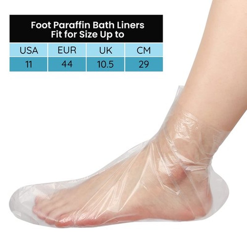 Segbeauty Paraffin Bath Liners for Foot, 400 Counts Plastic Foot Covers, Booties for Feet Thermal Foot Liners, Foot Bags with 400 Snug Closure Stickers for Wax treat-ment Paraffin Wax Machine