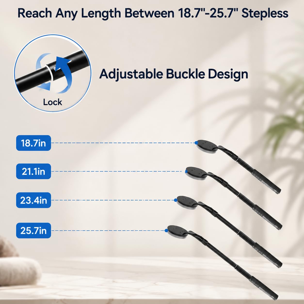 Lotion Applicator for Back, 25.7” Telescopic Back Lotion Applicator, Easy Reach and Washable, Back Self Tanner Applicator