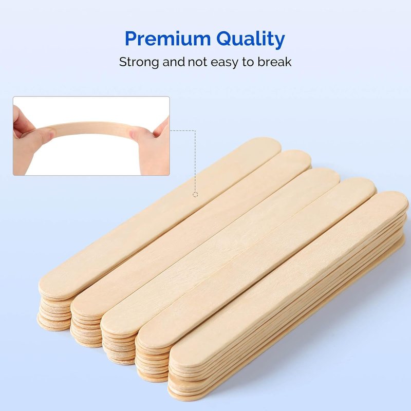 Tongue Depressors - Sterile 100 Count, 6" Individually Wrapped Wooden Medical Tools | Perfect for Crafts