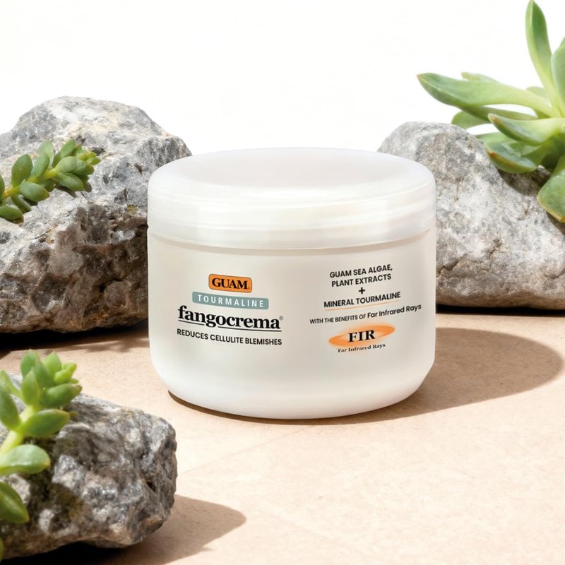 GUAM Fangocrema Anti-Cellulite Cream - Seaweed & Tourmaline FIR for Skin Tightening | 10.5 Oz Hot Gel with Caffeine for Firming & Contouring