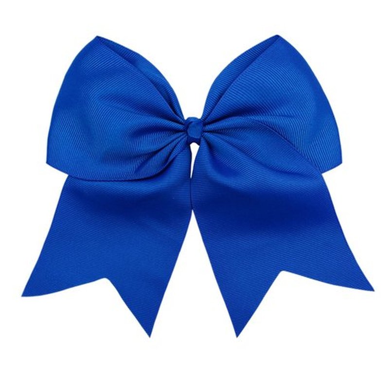 DEEKA 12PCS 8" Large Cheer Hair Bows Ponytail Holder Handmade for Teen Girls Softball Cheerleader Sports-Royal Blue