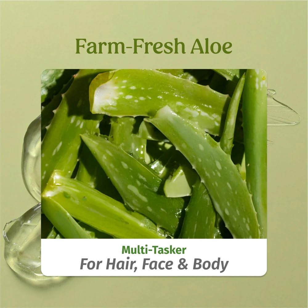 vilvah STORE Aloe Vera Gel with 99% Pure Natural Aloe Vera for Face, Styling Gel for Hair, Skin Moisturizer, Hydrates and Soothes with Vitamin E and No Paraben, 100g (Pack of 1)