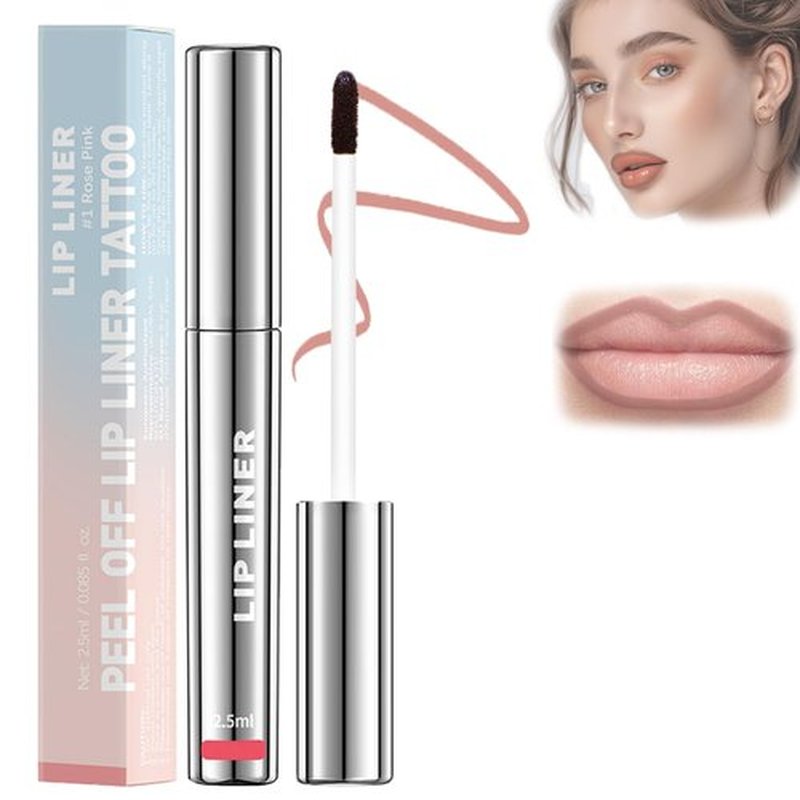 KDGENG Timbersonic Peel Off Lip Stain, 2.5ml/0.08fl.oz Boulari Peel Off Lip Liner Stain, Long Lasting Peel Off Lip Liner Stain Pinked, Boulari Lip Stain Peel Off Waterproof (#1 Rose Pink)